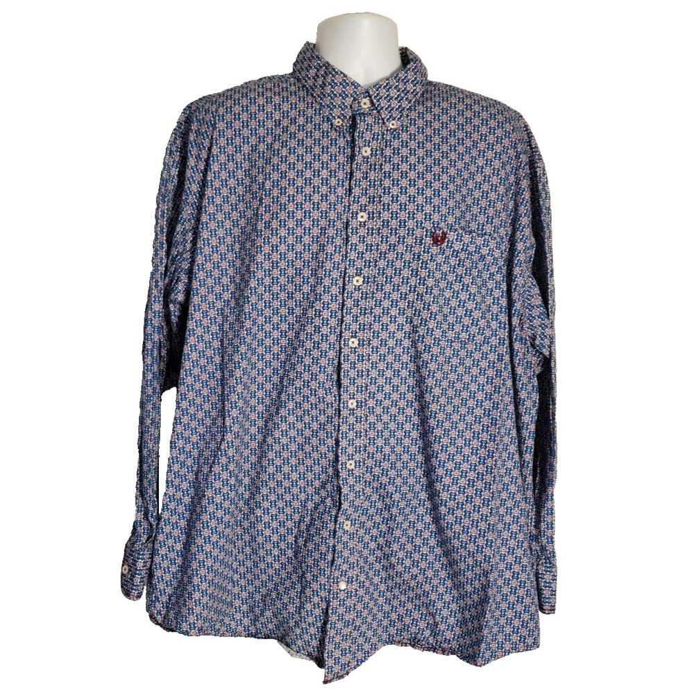 Panhandle Rough Stock Men's 2XL Blue Shirt Long Sleeves